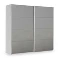 Rauch Miramar Type-3 226cm 2 Door Sliding Wardrobe - Silk Grey and Silk Grey Glass