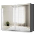 Rauch Miramar Type-3 271cm 2 Door Mirrored Sliding Wardrobe - Graphite