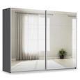 Rauch Miramar Type-3 271cm 2 Door Mirrored Sliding Wardrobe - Graphite
