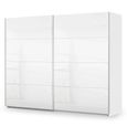 Rauch Miramar Type-3 271cm 2 Door Sliding Wardrobe - Alpine White and Crystal White Glass