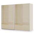 Rauch Miramar Type-3 271cm 2 Door Sliding Wardrobe - Champagne and Champagne Glass