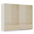 Rauch Miramar Type-3 271cm 2 Door Sliding Wardrobe - Champagne and Champagne Glass