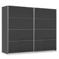 Rauch Miramar Type-3 271cm 2 Door Sliding Wardrobe - Graphite and Basalt Glass