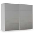 Rauch Miramar Type-3 271cm 2 Door Sliding Wardrobe - Silk Grey and Silk Grey Glass