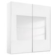 Rauch Miramar Type-4 181cm 2 Door Sliding Wardrobe - Alpine White and Crystal White Glass