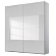 Rauch Miramar Type-4 181cm 2 Door Sliding Wardrobe - Silk Grey and Silk Grey Glass