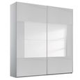 Rauch Miramar Type-4 181cm 2 Door Sliding Wardrobe - Silk Grey and Silk Grey Glass