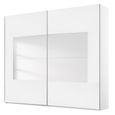 Rauch Miramar Type-4 226cm 2 Door Sliding Wardrobe - Alpine White and Crystal White Glass