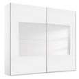 Rauch Miramar Type-4 226cm 2 Door Sliding Wardrobe - Alpine White and Crystal White Glass