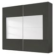 Rauch Miramar Type-4 226cm 2 Door Sliding Wardrobe - Graphite and Basalt Glass