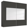 Rauch Miramar Type-4 226cm 2 Door Sliding Wardrobe - Graphite and Basalt Glass
