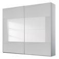 Rauch Miramar Type-4 226cm 2 Door Sliding Wardrobe - Silk Grey and Silk Grey Glass