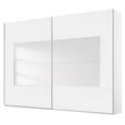Rauch Miramar Type-4 271cm 2 Door Sliding Wardrobe - Alpine White and Crystal White Glass