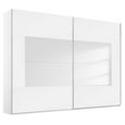 Rauch Miramar Type-4 271cm 2 Door Sliding Wardrobe - Alpine White and Crystal White Glass
