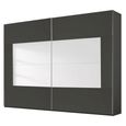 Rauch Miramar Type-4 271cm 2 Door Sliding Wardrobe - Graphite and Basalt Glass