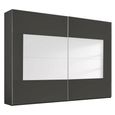 Rauch Miramar Type-4 271cm 2 Door Sliding Wardrobe - Graphite and Basalt Glass