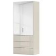 Miramar Type-5 Wardrobe - 101cm - 2 Door - Combi - Champagne & Champagne Glass