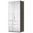 Miramar Type-5 Wardrobe - 101cm - 2 Door - Combi - Graphite