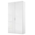 Rauch Miramar Type-5 101cm 2 Door Wardrobe - Alpine White and Crystal White Glass