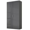 Rauch Miramar Type-5 101cm 2 Door Wardrobe - Graphite and Basalt Glass