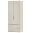Miramar Type-5 Wardrobe - 101cm - 2 Door - 3 Drawer - Champagne & Champagne Glass