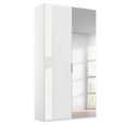 Rauch Miramar Type-5 101cm 2 Door Wardrobe with Mirror - Alpine White and Crystal White Glass