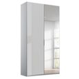 Rauch Miramar Type-5 101cm 2 Door Wardrobe with Mirror - Silk Grey and Silk Grey Glass