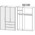 Miramar Type-5 Wardrobe - 151cm - 3 Door - Combi - Champagne