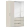 Miramar Type-5 Wardrobe - 151cm - 3 Door - Combi - Champagne & Champagne Glass