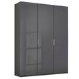 Rauch Miramar Type-5 151cm 3 Door Wardrobe - Graphite and Basalt Glass
