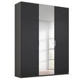 Rauch Miramar Type-5 151cm 3 Door Wardrobe with Mirror - Graphite and Basalt Glass