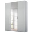 Rauch Miramar Type-5 151cm 3 Door Wardrobe with Mirror - Silk Grey and Silk Grey Glass