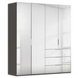 Miramar Type-5 Wardrobe - 201cm - 4 Door - Combi - Graphite