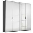 Rauch Miramar Type-5 201cm 4 Door Mirrored Wardrobe - Graphite