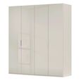 Miramar Type-5 Wardrobe - 201cm - 4 Door - Champagne & Champagne Glass