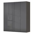Miramar Type-5 Wardrobe - 201cm - 4 Door - Graphite & Basalt Glass