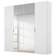 Rauch Miramar Type-5 201cm 4 Door Wardrobe with Mirror - Alpine White and Crystal White Glass