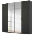 Rauch Miramar Type-5 201cm 4 Door Wardrobe with Mirror - Graphite and Basalt Glass