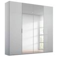 Rauch Miramar Type-5 201cm 4 Door Wardrobe with Mirror - Silk Grey and Silk Grey Glass