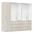 Miramar Type-5 Wardrobe - 251cm - 5 Door - Combi - Champagne & Champagne Glass