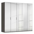 Rauch Miramar Type-5 251cm 5 Door Mirrored Wardrobe - Graphite