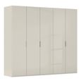 Miramar Type-5 Wardrobe - 251cm - 5 Door - Champagne & Champagne Glass