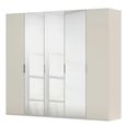 Rauch Miramar Type-5 251cm 5 Door Wardrobe with Mirror - Champagne and Champagne Glass