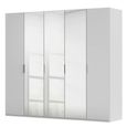 Rauch Miramar Type-5 251cm 5 Door Wardrobe with Mirror - Silk Grey and Silk Grey Glass