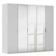 Rauch Miramar Type-5 251cm 5 Door Wardrobe with Mirror - Silk Grey and Silk Grey Glass