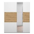 Rauch Miro 175cm 2 Door Sliding Wardrobe with Mirror - Alpine White and Artisan Oak