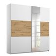 Rauch Miro 175cm 2 Door Sliding Wardrobe with Mirror - Alpine White and Artisan Oak
