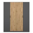 Rauch Miro 181cm 4 Door Wardrobe - Metallic Dark Grey and Artisan Oak