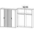 Rauch Miro 181cm 4 Door Wardrobe - Metallic Dark Grey and Artisan Oak
