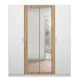 Rauch Miro 181cm 4 Door Wardrobe with Mirror - Alpine White and Artisan Oak